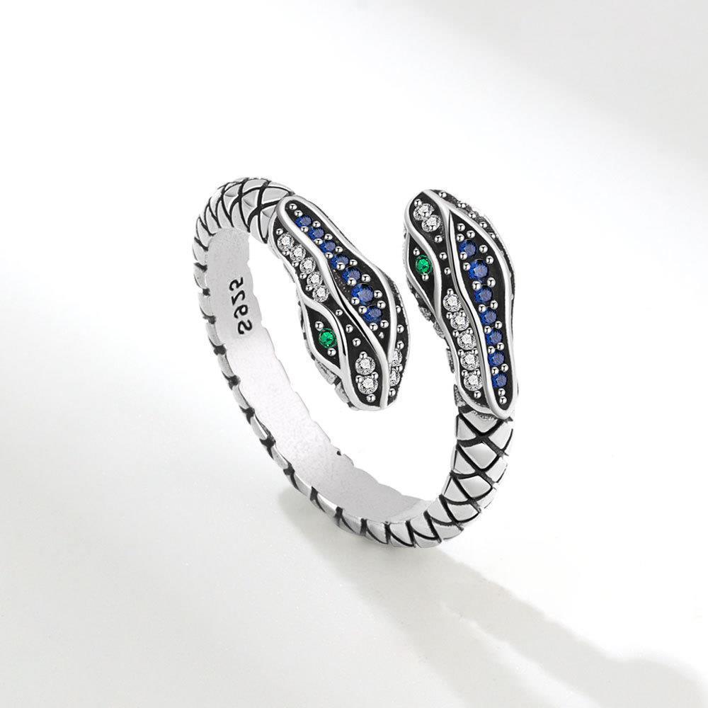 Vintage Schlangen-Wickelring mit Diamanten – Trendiger Hip-Hop-Fingerschmuck für Partys und Festivals