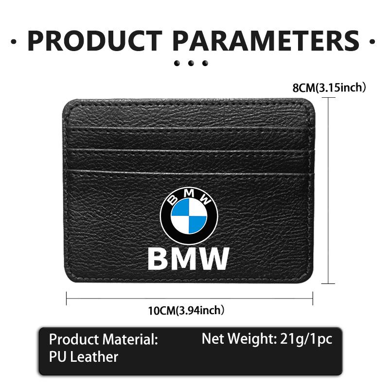 ZDNE2 Car Leather Wallet Clip Driver License ID Card Storage Holder For BMW X3 X5 M5 M3 E46 E90 E60 F10 E39 F30 E36 G30 E87 E70