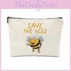 Contemporary Bee Pattern Double-sided Linen Zipper Bag For Home Use Unisex