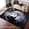 Flannel Printed Wolf Couple Rug Black White Design Soft Fleece Floor Mat Living Room Carpet Nature Art Decor Rugs