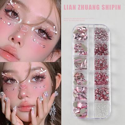 Cristal Tatouage Facial Festival Bijoux Auto-Adhésifs Gemmes Corporelles Autocollants Strass Bling Maquillage Visage Autocollant Yeux Pour Fête
