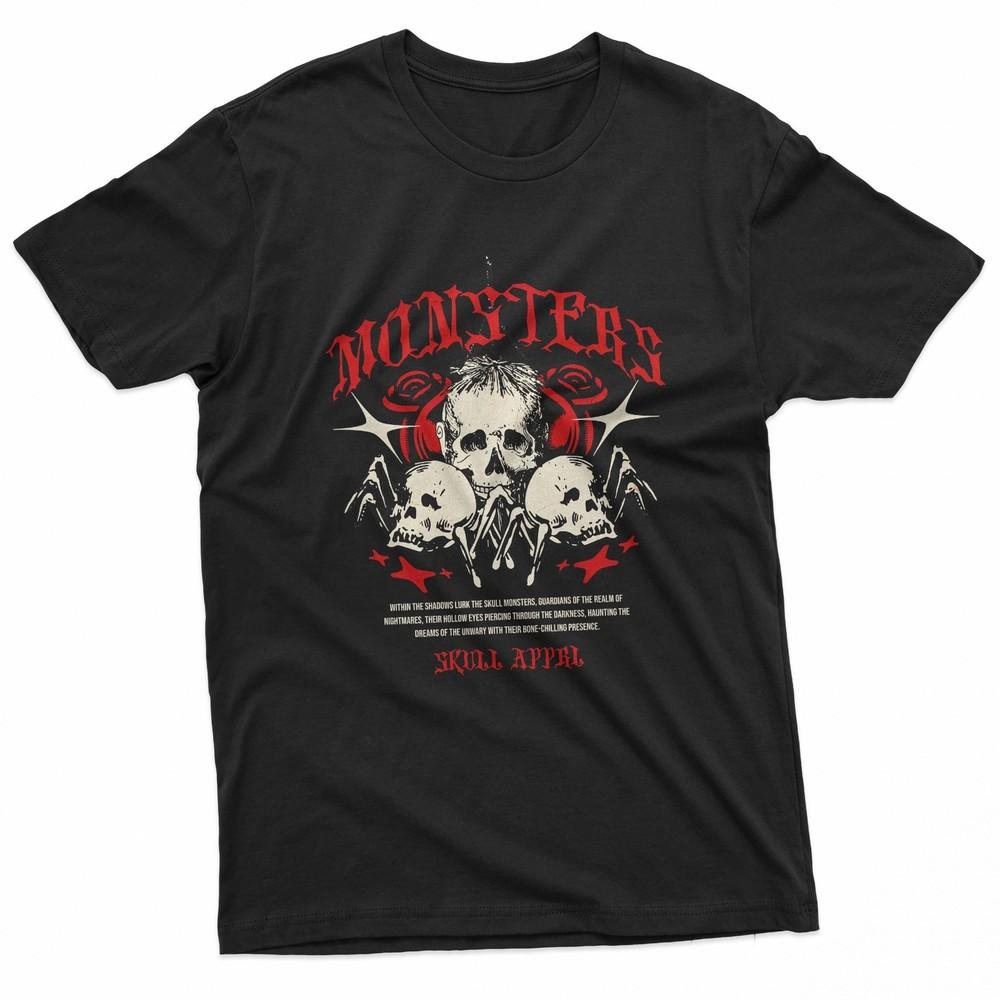 Skull Monsters Gothic Rose Dark Art TShirt Unisex T-Shirt XXL