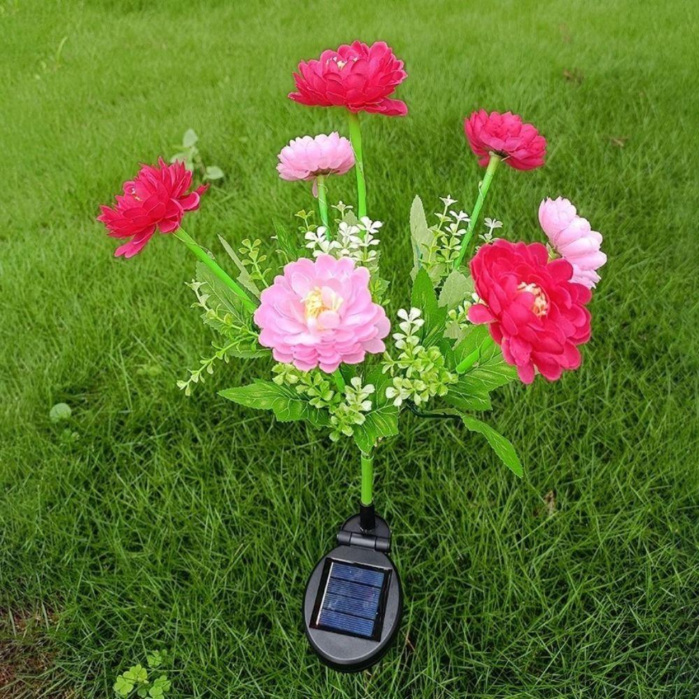 Solar Powered LED Snow Lotus Lights Colorful Solar Lawn Lights Outdoor Solar Lights  for Outdoor