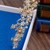 Magnificent Gold Color Crystal Beads Bridal Tiaras Crown Flowers Bride Headband Baroque Pageant Diadem Wedding Hair Accessories