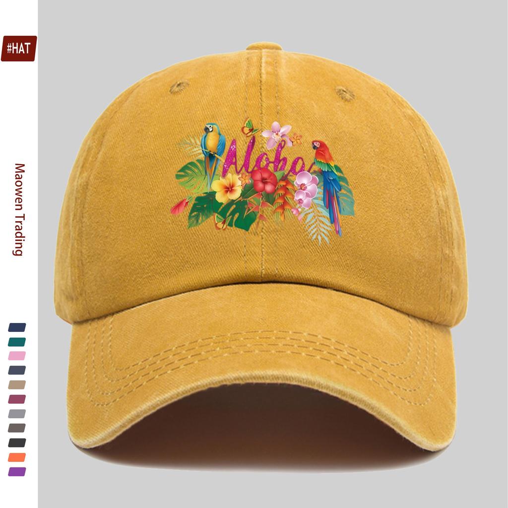 Pc Hawaiian Tropical Aloha Parrot Floral Print Baseball Cap Travel Joyful Pet Element Print Design Sun Hat Comfortable Lightwei