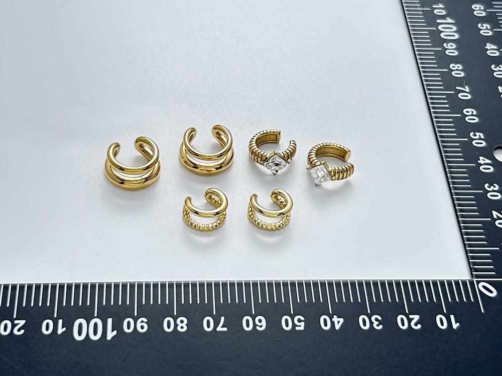 Xia Ling 18K Gold Stainless Steel No-Piercing Ear Cuff Earrings - European & American Style
