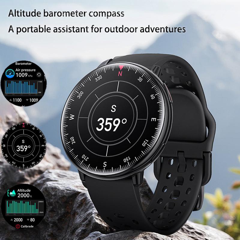 2025 Smartwatch Built-in GPS Motion Trajectory Compass BT Call AI Voice Assistant 1.43" AMOLED For Xiaomi Outdoor Sport Watch Men Women Gift