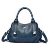 Fashion Three-layer Pocket Handbag, Trendy Leather Texture, Middle-aged Woman's Single-shoulder Bag