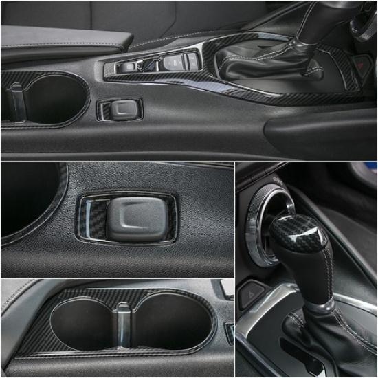 Center Console Gear Shift Panel Trim Kit for Chevrolet Camaro 2017+ Carbon Fiber