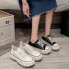Fashion New Style Women Canvas Flat Shoes Spring and Autumn Fashion Thick Soled Canvas Height Increasing Women Casual Sports Shoes