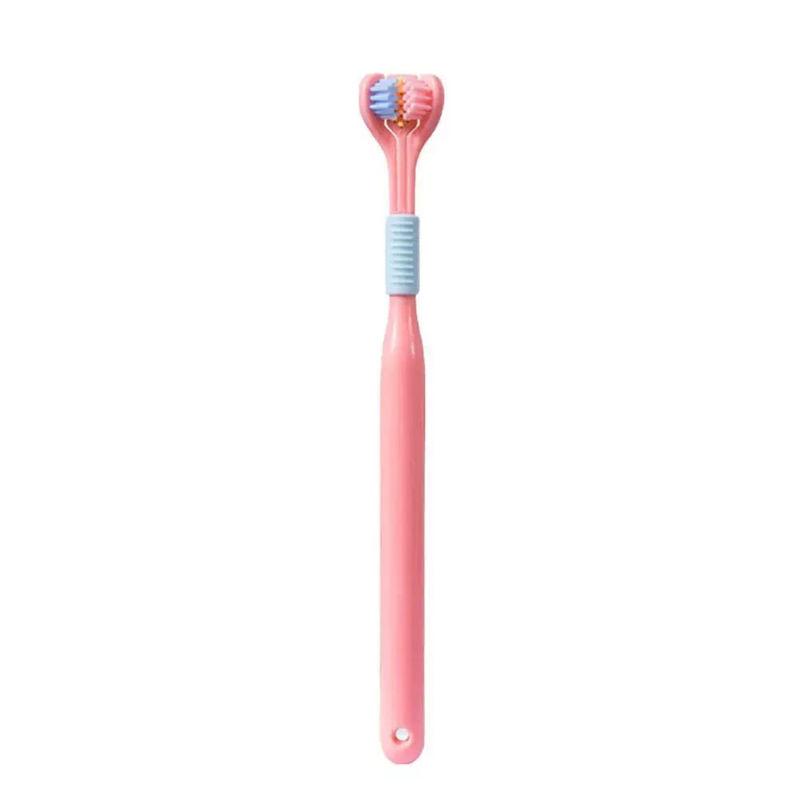 3 Sided Toothbrush Adult Three Headed U-shaped Macaroon Color Toothbrush GZW