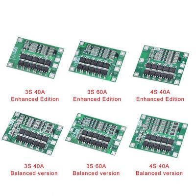 3S/4S 40A 60A Li-ion Lithium Battery Charger Protection Board 18650  BMS For Drill Motor 11.1V 12.6V/14.8V 16.8V Enhance/Balance