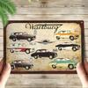 Vintage Wartburg Classic Car 8x12 Inch Metal Wall Art Retro Automotive Garage Bar Office Decor Sign