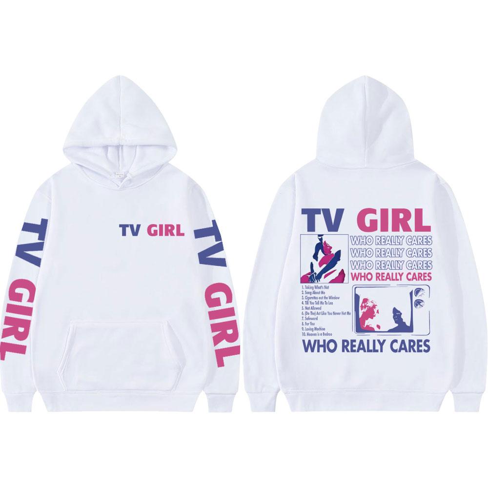 Pop Band TV Girl Who Really Cares Album Print  Hoodies Rock Hooded Sweatshirts Men Women Clothing Y2k Fashion Pullovers