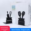 Black Iron Art L-Shaped Book Stand for Kitchenware Tableware or Desktop Student Desk