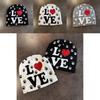 Love Letter Pattern Knitted Hat Cap With No Brim Style For Cold Seasons