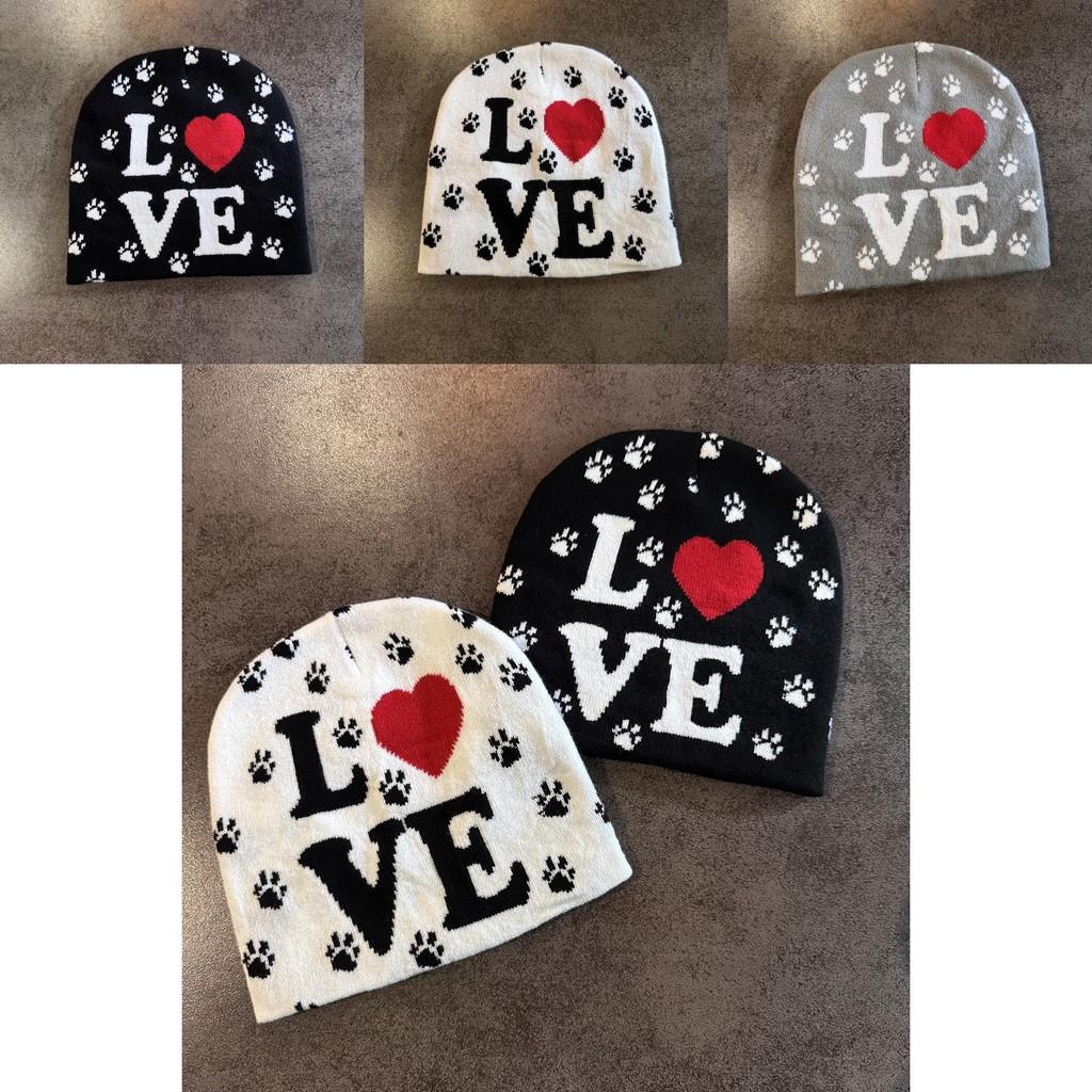 Love Letter Pattern Knitted Hat Cap With No Brim Style For Cold Seasons