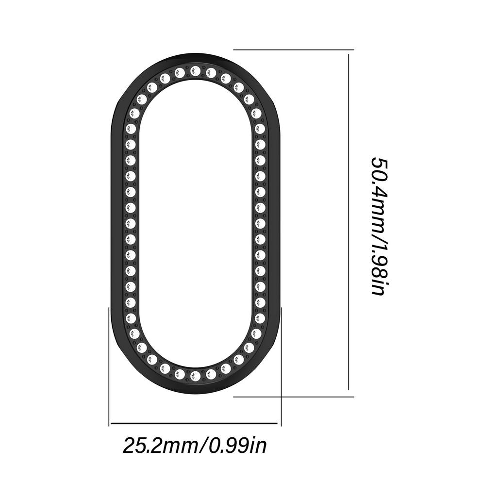 Capa protetora de PC vazada com strass e meio envoltório para smartwatch Band 9 com vidro temperado antipoeira e à prova de choque