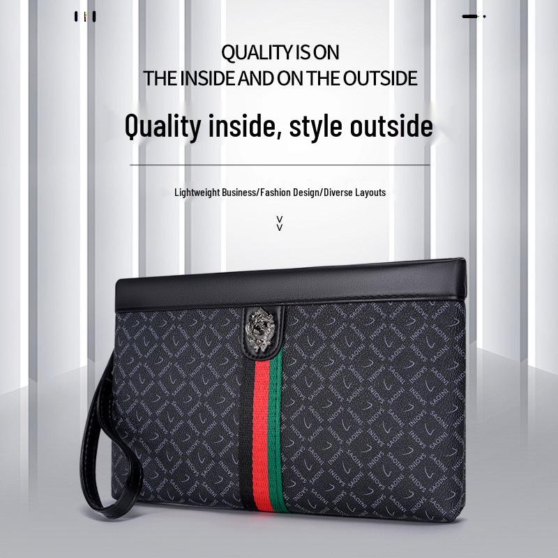 Men's Business Clutch: Fashion Plaid Multi-Card Holder Wallet & Phone Bag