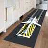 Vivid Aviation Theme Long Runner Rug Airplane Clouds Print Soft Washable Non-slip Mat Stylish Carpet for Hallway Corridor