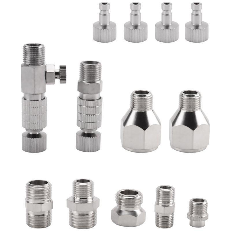 A84X-15Stk Airbrush Adapter Set Airbrush Schnellkupplung Trennkupplung Adapter Set Anschlussstück Set Buchsenanschluss