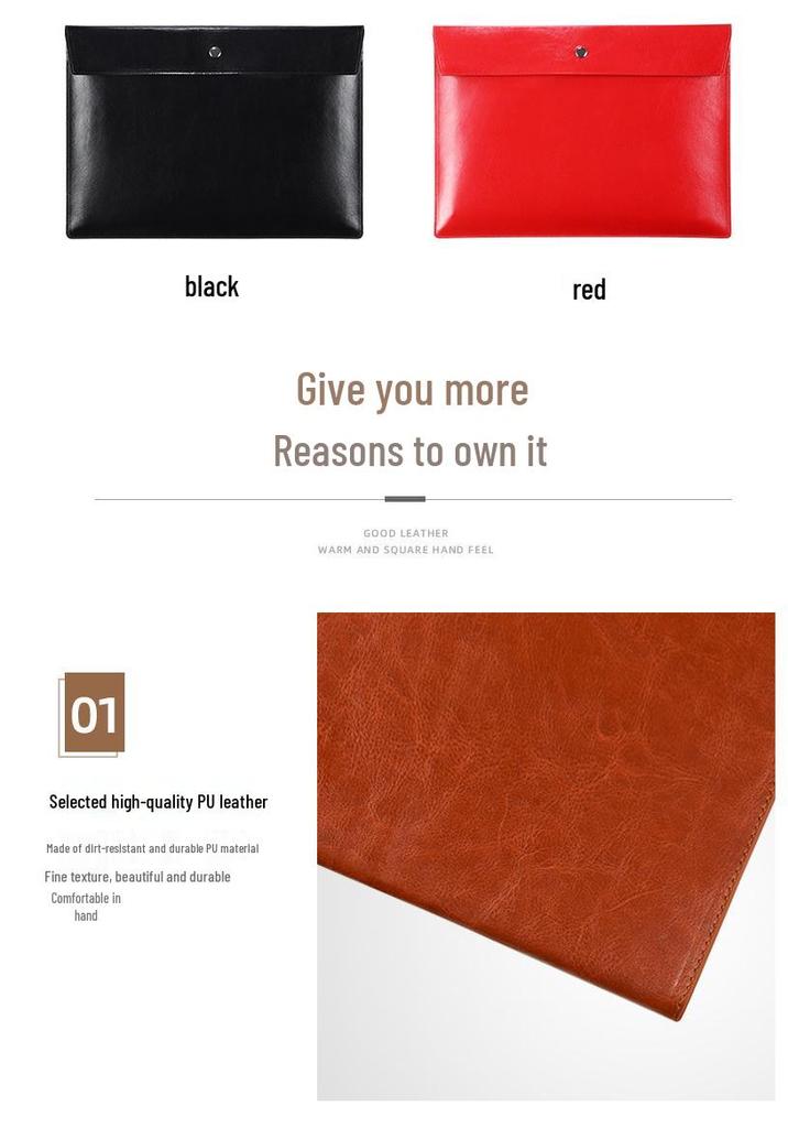 Waterproof Leather A4 Document File & Storage Bag