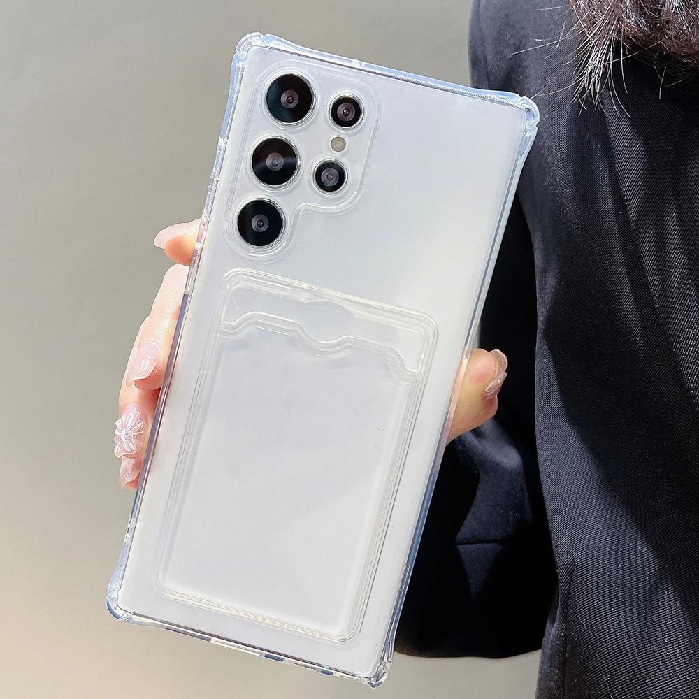 

Мягкий силиконовый TPU четырехугольный анти-падающий прозрачный защитный чехол для телефона с отделением для карт подходит для iPhone Samsung Xiaomi Redmi OPPO Realme Vivo Xiaomi Poco M5 прозрачный