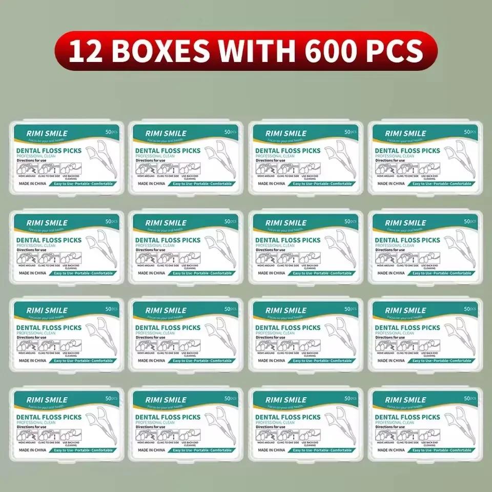 1/3/6/20 Box Disposable Plastic Toothpick Dental Floss High-tension Smooth Dental Floss Stick Portable Dental Floss Box Dental