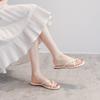 7468-24 Flat Bottom Half-drag Girls Wear Exquisite 2025 Soft Bottom Summer Gentle and Beautiful Cool Slippers
