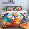 Charizard Patterned Pillowcase & Duvet Cover Set Interior Bedding for Bedroom Thoughtful Gift for Lovers.-TING