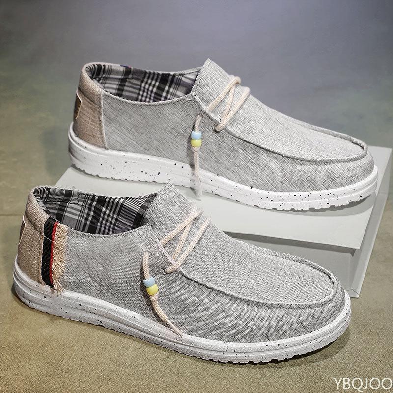 Spring new Fashionable versatile men's Casual Boat Shoes Lightweight Shoes Men Low-cut Lightweight Breathable Canvas flats