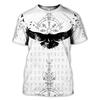 Viking Symbol Printing T-shirt Men's Summer Short-sleeved Harajuku Shirt Hip-hop Men Women Fashion T-shirt