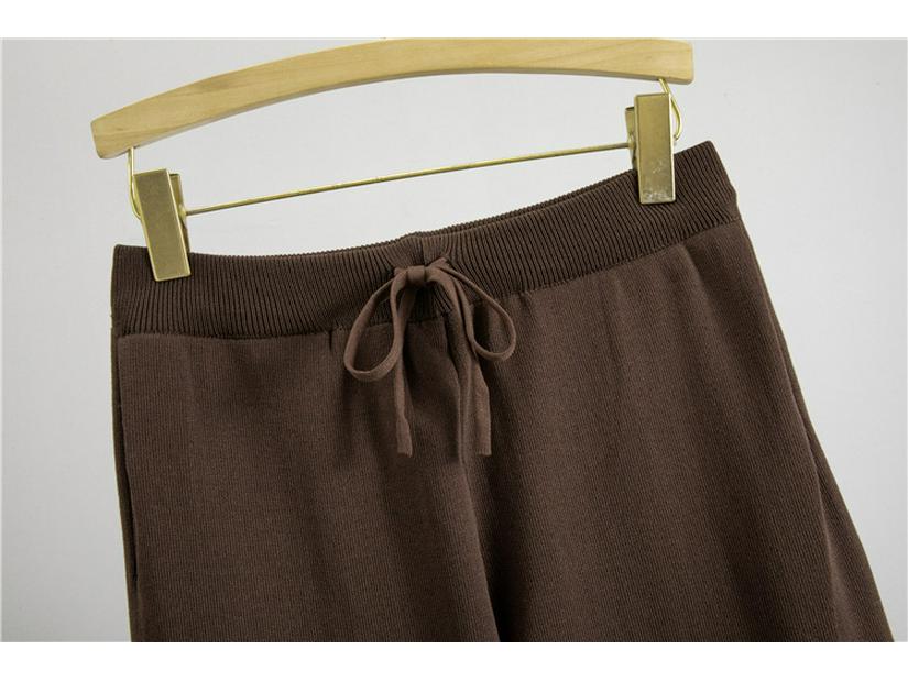 Women's Autumn Winter Knit Sweater and Wide-Leg Pants Set