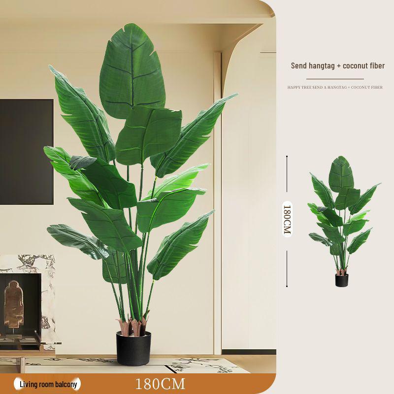 Large Faux Bird of Paradise Tree - Indoor Living Room Floor-Standing Luxury Green Plant Decor