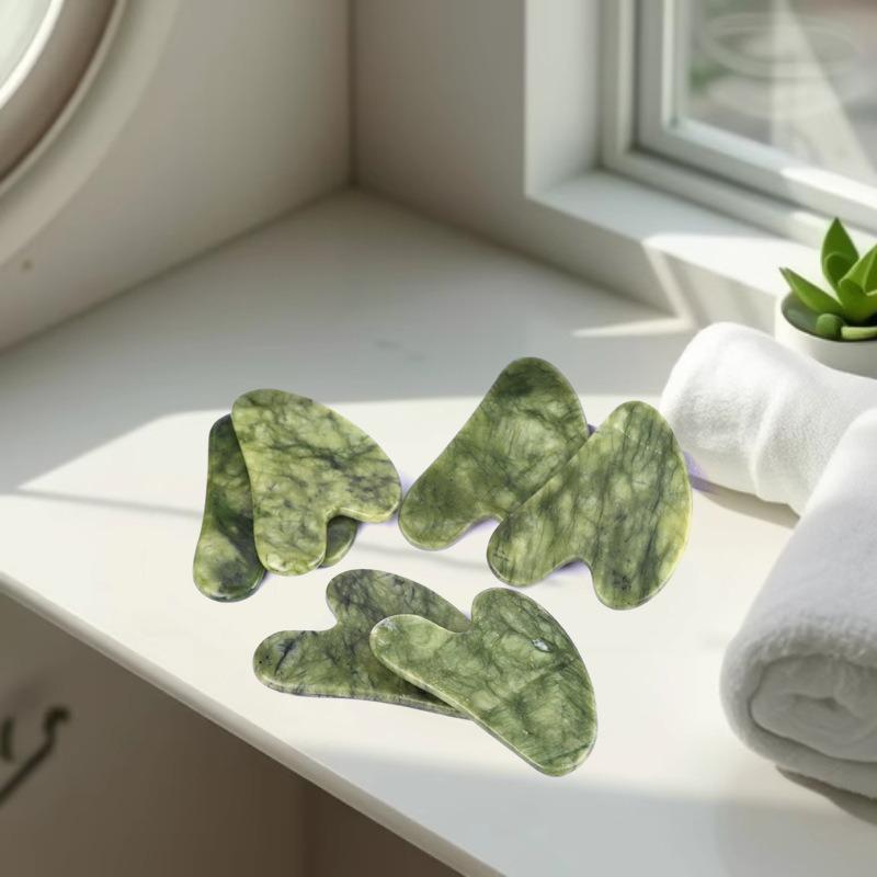 Natural Jade Gua Sha Board: Facial & Neck Massage Tool for Personal or Salon Use