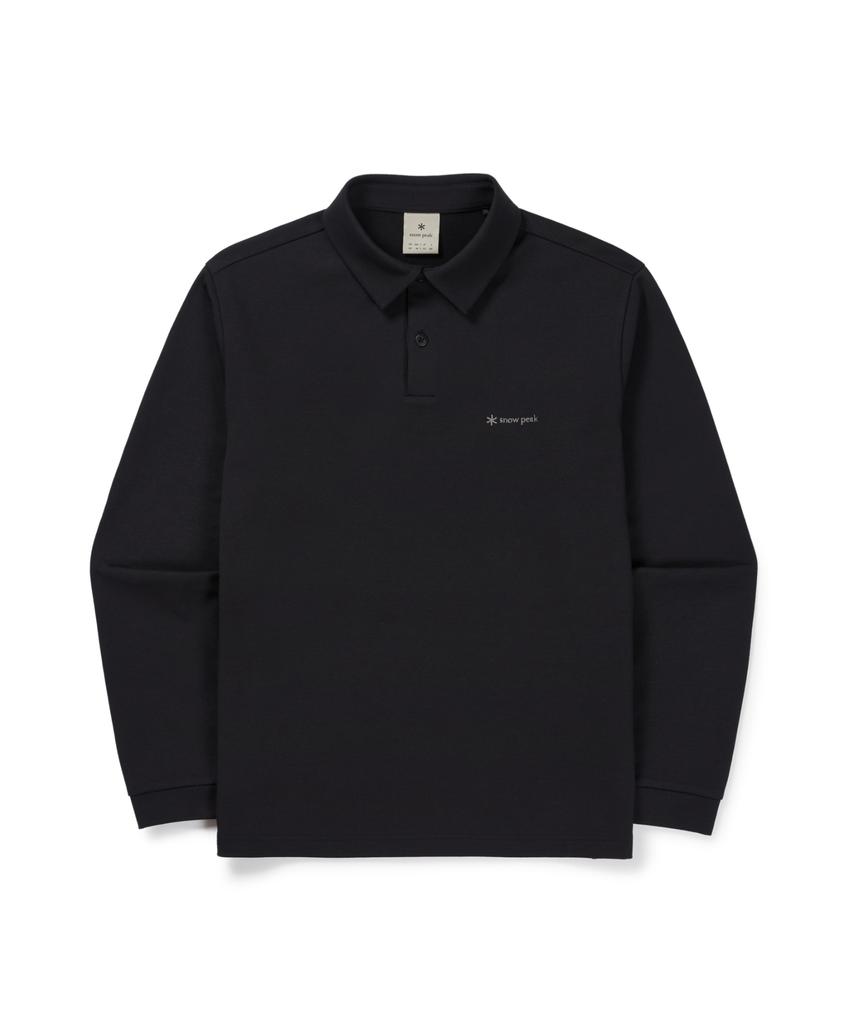 SNOWPEAK APPAREL Quick-Dry Polo Long Sleeve T-Shirt (S26Fmfps10) Black