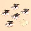 Graduation Season DIY Alloy Enamel Charms: Cap, Flowers, and Book Pendants