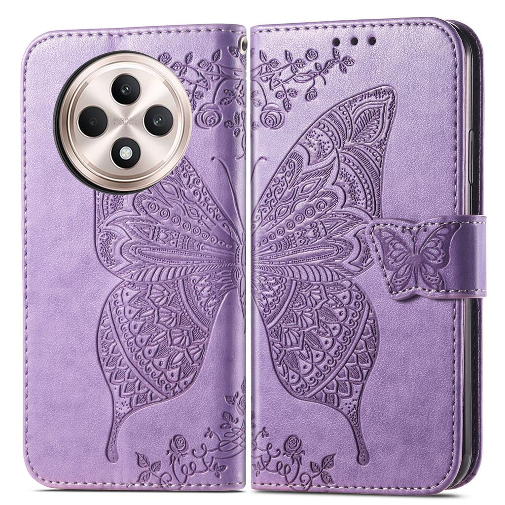 For Oppo Reno12 F 5G Case PU Leather Wallet Phone Cover Butterfly Pattern