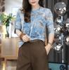 Women's 2025 Retro Print Mesh Long Sleeve T-Shirt – Stylish, Versatile Inner Layer Fashion Top