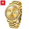 OLEVS Men's Watch Luxury Brand Diamond Automatic Mechanical Watch Stainless Steel Waterproof Calendar Business Men's Watch