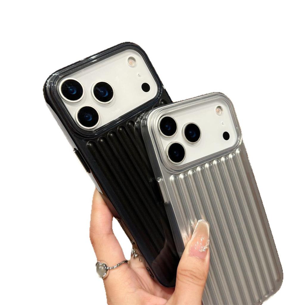 Large Hole Vertical Pattern Light Column Shell for Apple 17PROMAX Sweatproof TPU Fashionable Couple Temperament All-inclusive Mobile Phone Case