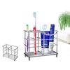 304 Stainless Steel Bathroom Toothbrush Holder Toothpaste Holder, Multi-slot Bathroom Accessory Organizer Storage Box