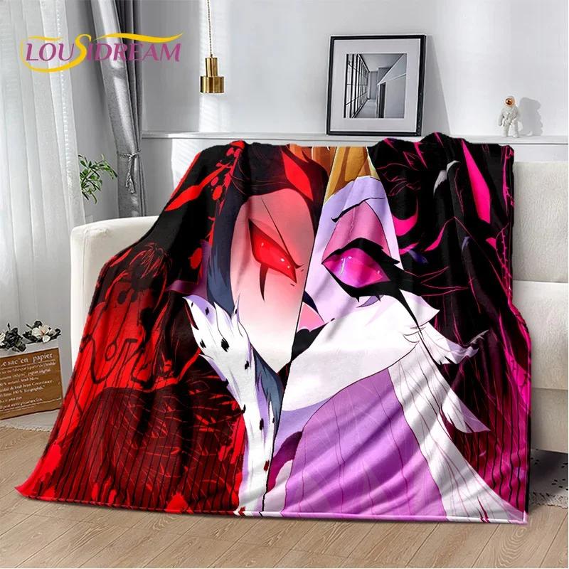 Cartoon H-Helluva Boss Blitzo H-Hazbin Hotel Soft Flannel Blanket for Bed Bedroom Sofa Picnic,Throw Blanket for Outdoors Leisure