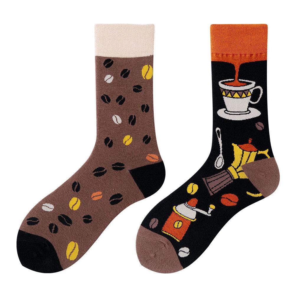 SMLSOX Summer Asymmetrical Mandarin Duck Couple Mid-Calf Colorful Christmas Cotton Fashion Socks