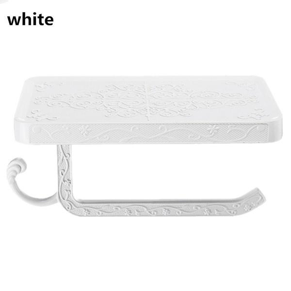 Fashion Wall Mounted Toilet Paper Holder Vintage Zinc Alloy Tissue Box Roll Paper Holders Stand Mobile Phone Shelf Home Decor