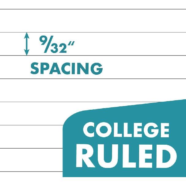 7-Hole Lined Filler Paper Pack of 100 Sheets for Mini Binders, College Ruled, 5-1/2" x 8-1/2", White