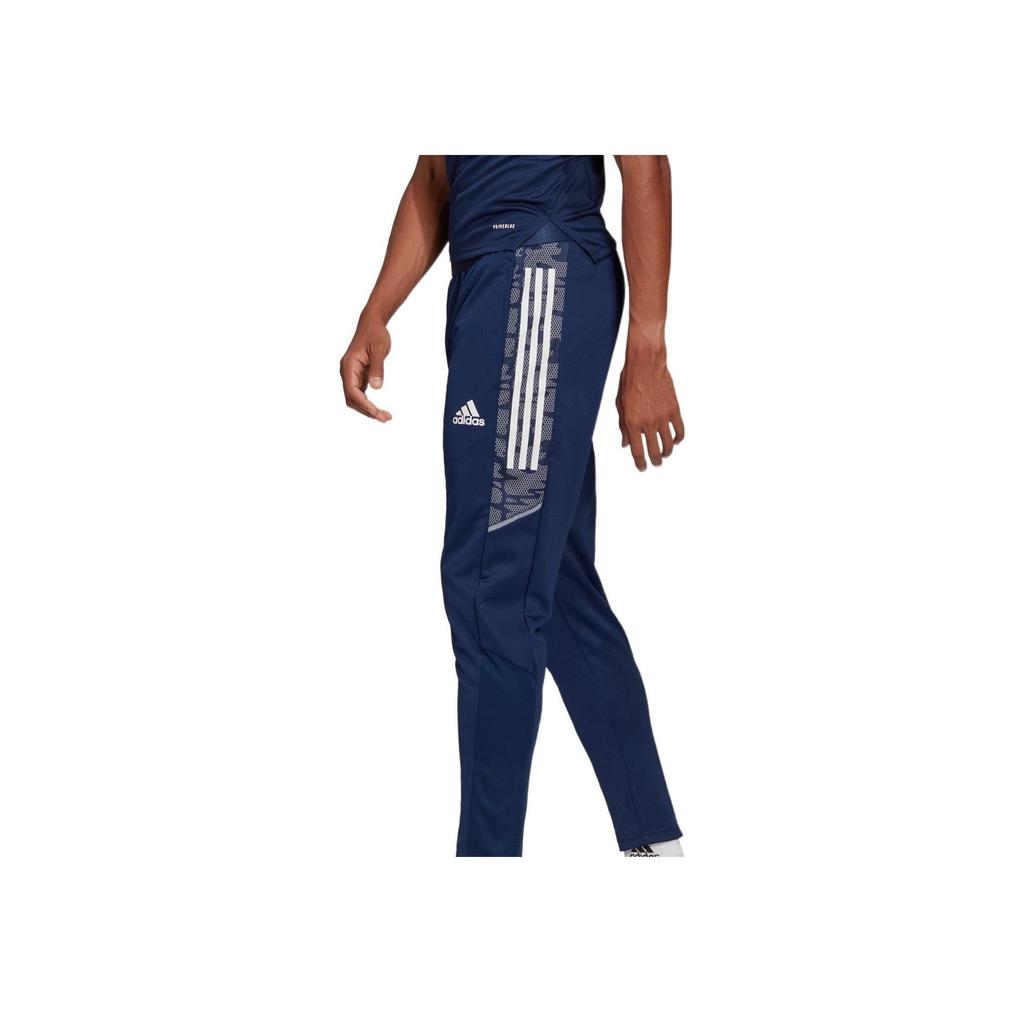 Adidas Solid Color Logo Print Stripe Detail Joggers Men Bottoms Blue GH7134