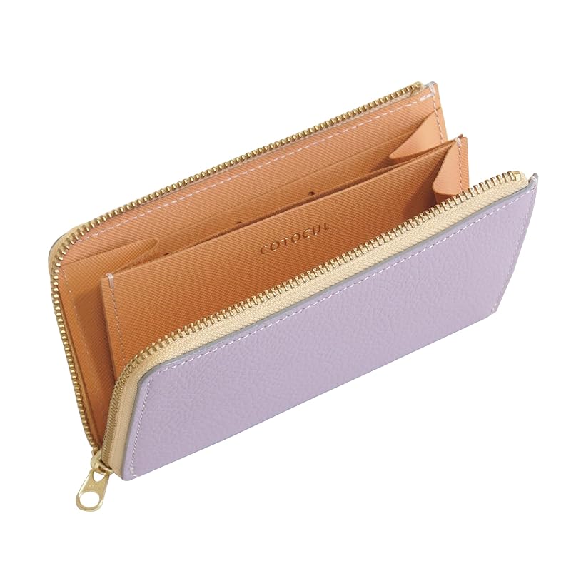 

[COTOCUL] Kotkal small long wallet genuine leather italian leather The bill goes straight in. ladies (lavender) purple purple