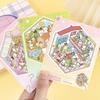 PET 3D Landscape Sticker Book DIY Sticker Cabin Scene Cute Miniature Scene Book  for Kids
