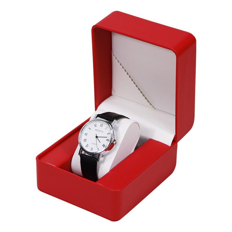 Round Corner PU Leather Flip-Top Watch Display Box